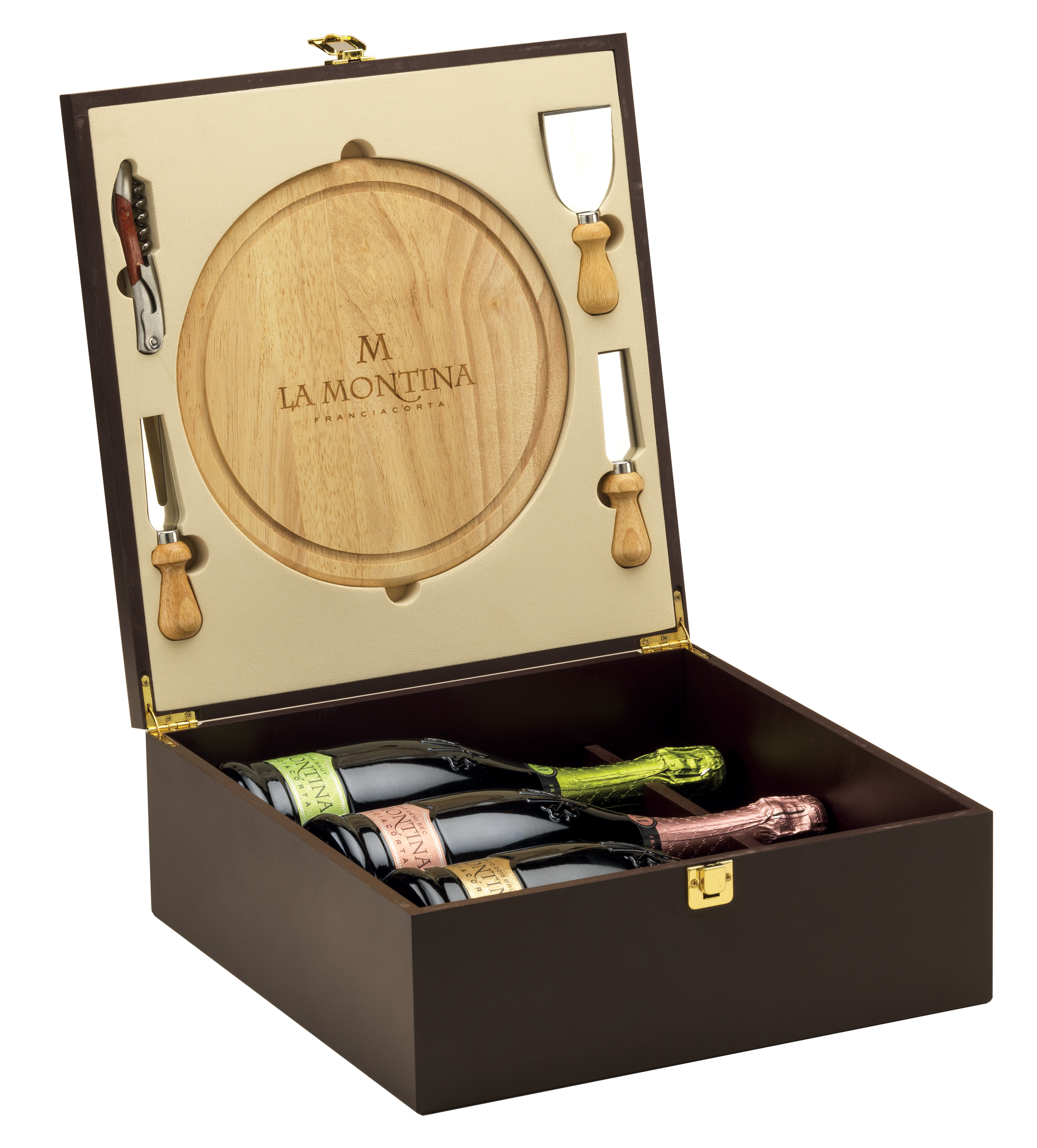 cassetta regalo Franciacorta e accessori formaggio